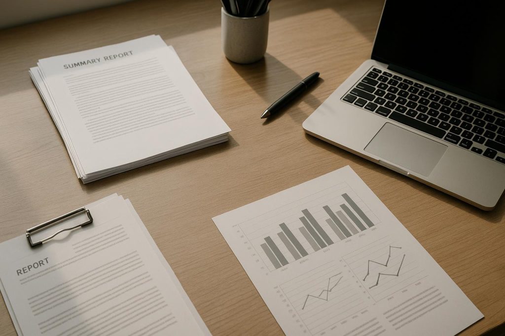 An organized desk displaying well-maintained financial records.