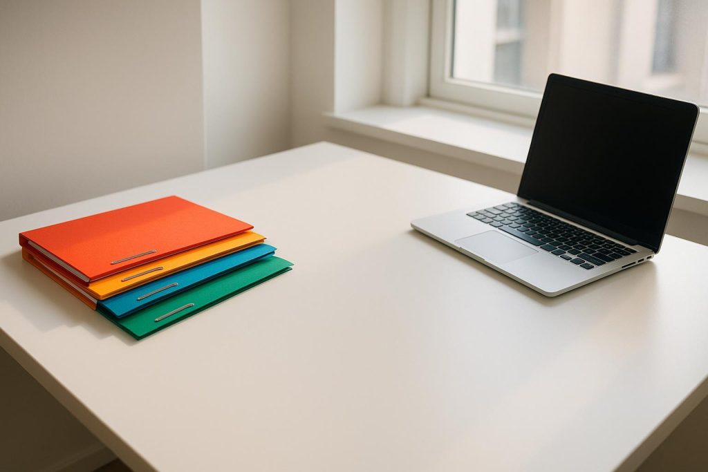 Neatly arranged financial records on a desk, ready for simpler tax filing.